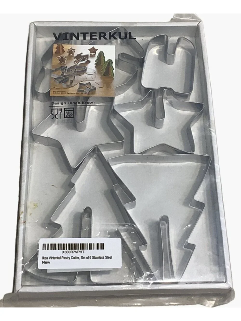 IKEA Vinterkul Pastry Cutter 6 Mixed Shapes Stainless Steel Christmas 2013